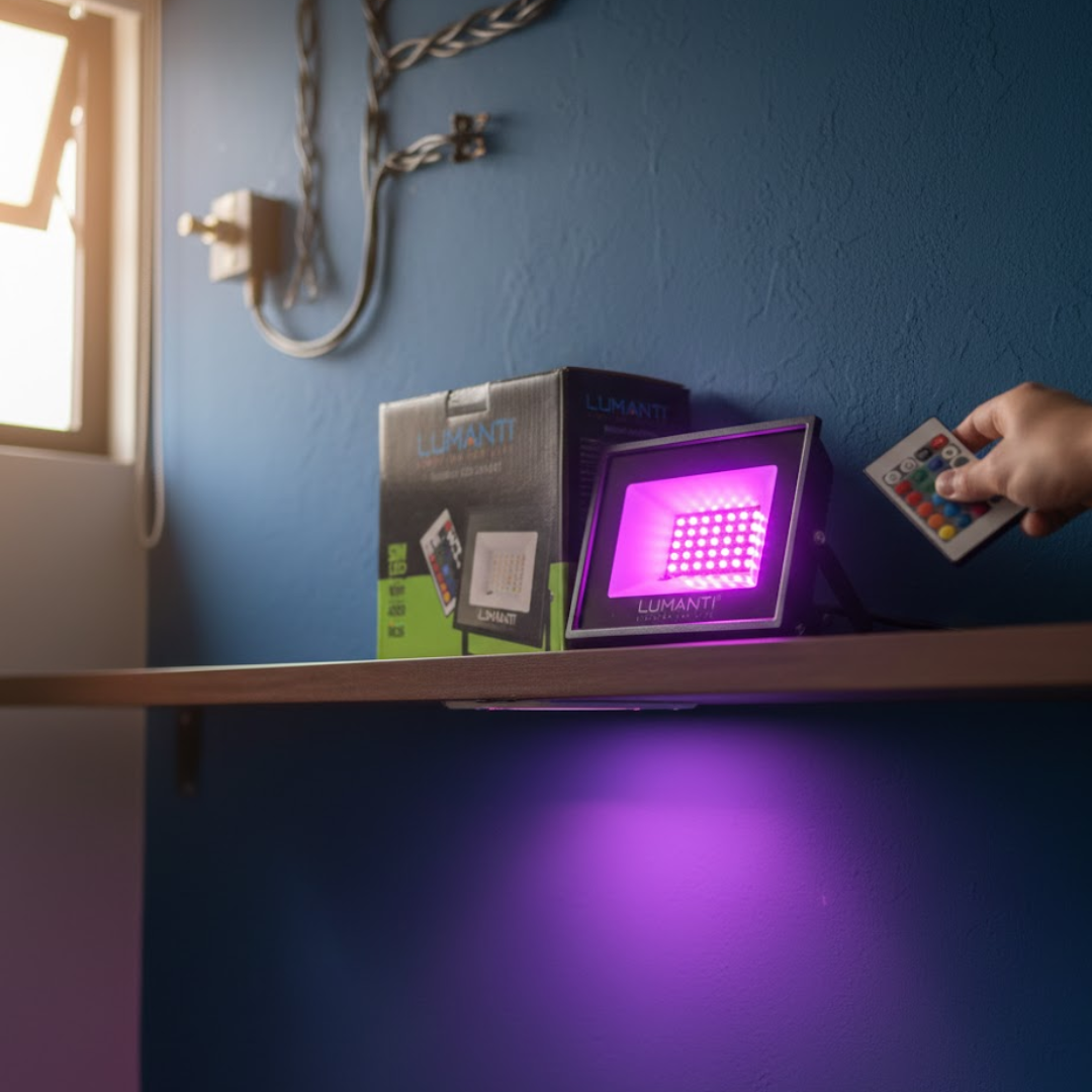 Refletor LED Smart 50W Colorido com Controle - Lumanti