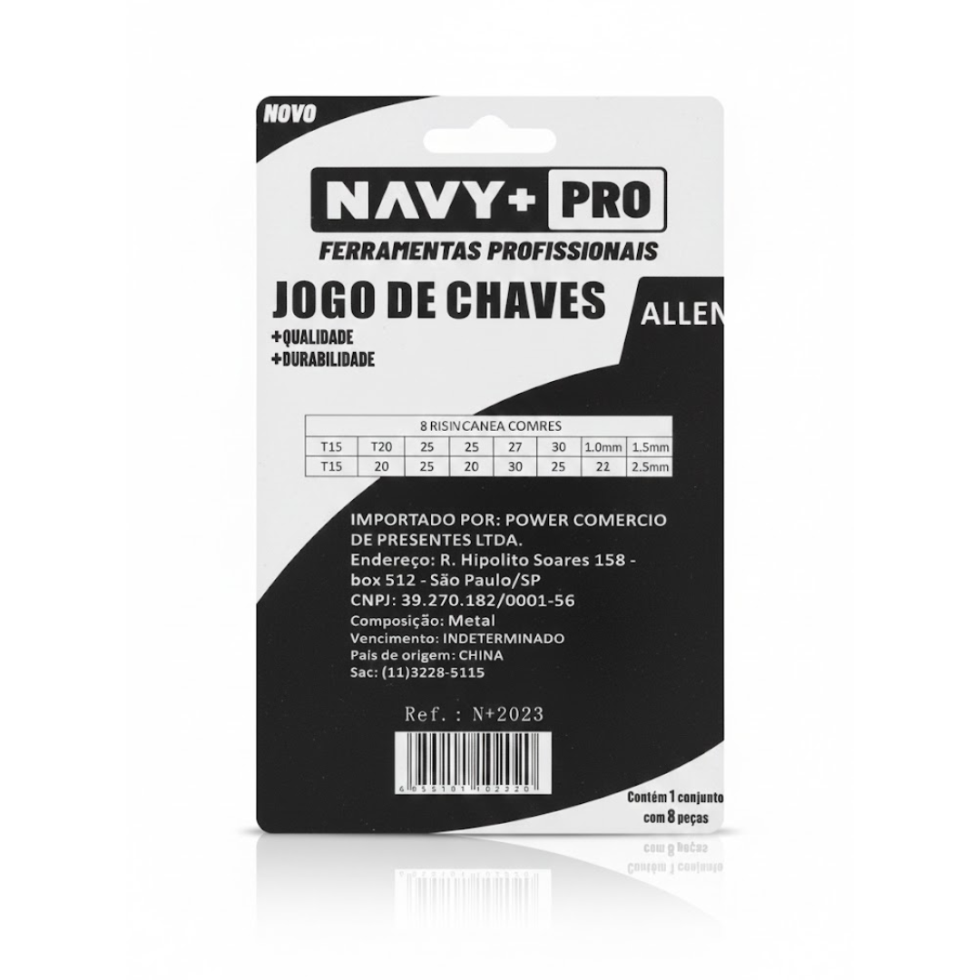 Navy Pro Jogo de Chaves Allen T15–2.5 mm