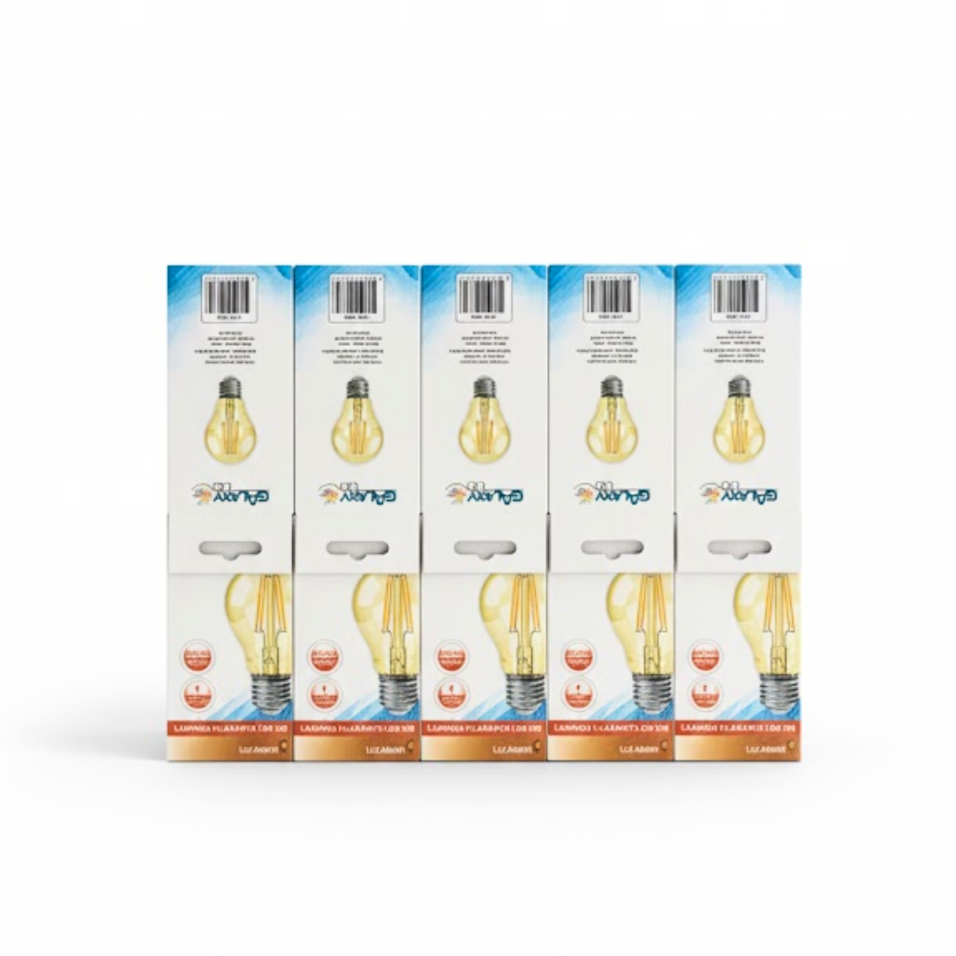 COMPRE 5 LEVE 10 - Lâmpada Filamento A60 Luz Âmbar - Galaxy LED