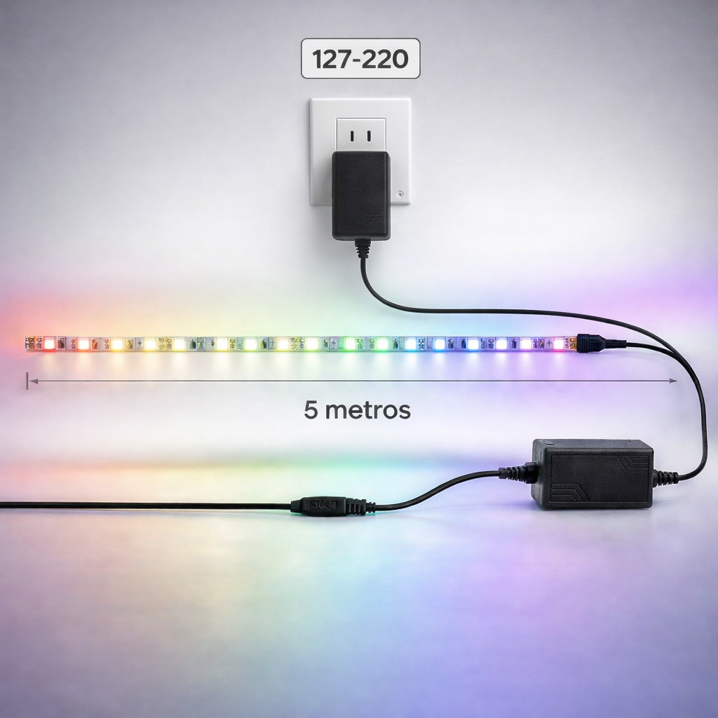 Apollo - Kit Fita LED 5 Metros RGB 12w