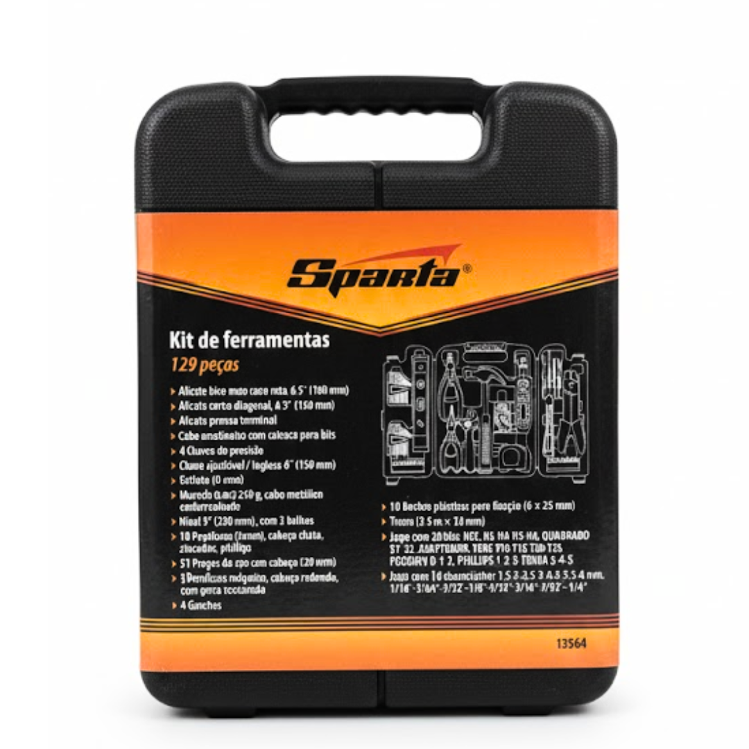 (KIT 129 PEÇAS) - Premium Sparta Kit Ferramentas